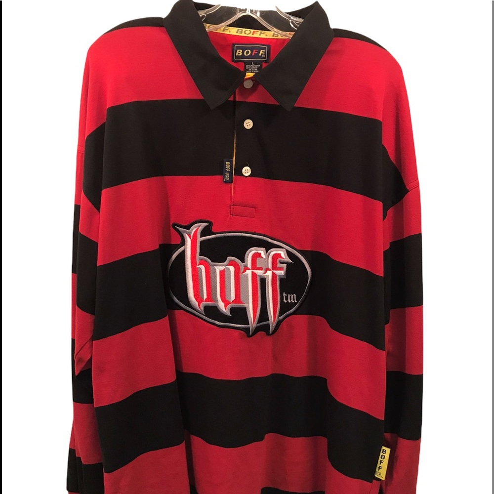 Vintage Y2K 90’s Boff Long sleeve polo shirt.